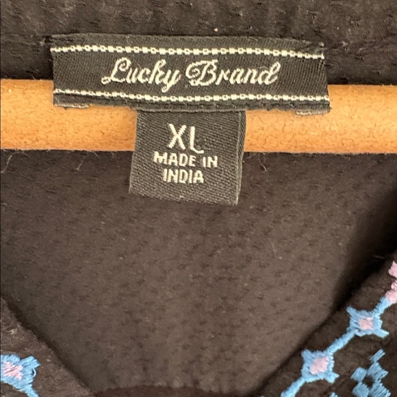 Lucky Brand Black and Blue Patterned Blouse - Picture 2 of 7
